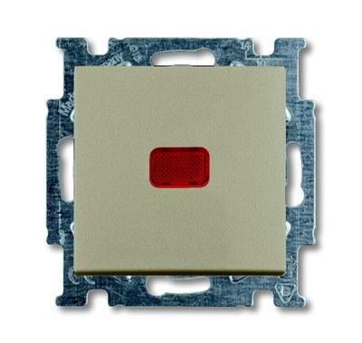 ABB Basic 55 Шампань Выключатель кнопочный 1-клавишный, с линзой, без лампы, НО контакт | 1413-0-1092 | 2CKA001413A1092 | ABB