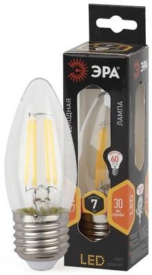 Лампа светодиодная F-LED B35-7W-827-E27 Лампы СВЕТОДИОДНЫЕ F-LED ЭРА (филамент, свеча, 7Вт, тепл, E27) | Б0027950 | ЭРА