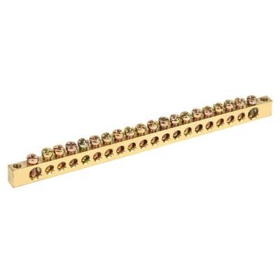 Шина PEN «земля-ноль» 6х9 мм 20/2 (20 групп/крепеж по краям) | 11-2370 | REXANT