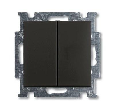 ABB Basic 55 Шато (чёрный) Переключатель 2-х клавишный | 1012-0-2181 | 2CKA001012A2181 | ABB