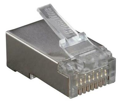 Разъем под витую пару PLUG-8P8C-U-C6-SH-100 RJ-45(8P8C) кат.6 (50 µ"/ 50м.дюй.),экранир.,универс.(д.одн.имногож.каб.) (100 шт) | 49358 | Hyperline