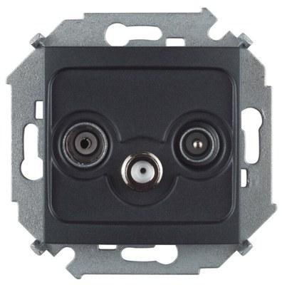 Simon 15 Графит Розетка R-TV-SAT одиночная, винт. зажим | 1591466-038 | Simon