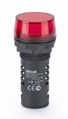 Лампа комм. ADDS 22 мм LED кр. 220В AC/DC ЛK-22 | 25119DEK | DEKraft