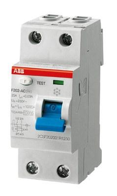 Выключатель дифференциальный (УЗО) F202 2п 40А 30мА тип A | 2CSF202101R1400 | ABB