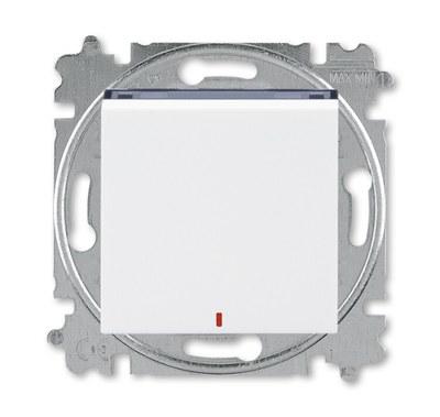 ABB Levit Белый / дымчатый чёрный Переключатель 1-кл. с подсветкой контрольная | 3559H-A25445 62W | 2CHH592545A6062 | ABB