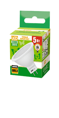 Лампа светодиодная LED 5Вт GU5.3 220В 3000К PLED- ECO-JCDR отражатель (рефлектор) | 1037077A | Jazzway