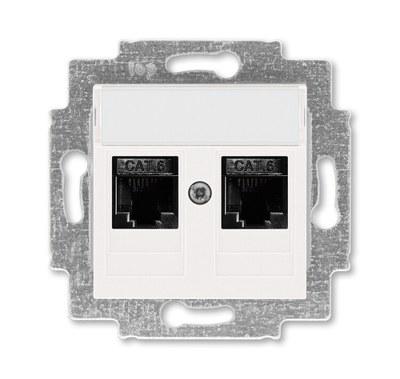 ABB Levit Жемчуг Розетка комп. 2-ая 2хRJ45 категория 6 | 5014H-A61018 68W | 2CHH296118A6068 | ABB