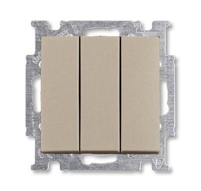 ABB Basic 55 Шампань Выключатель 3-клавишный, 16А | 1012-0-2163 | 2CKA001012A2163 | ABB