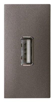 Механизм USB разъёма, тип А, с винтовым подключением проводов (5п), 1-модульный, серия Zenit, цвет антрацит | 2CLA215580N1801 | ABB