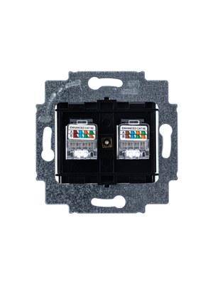 ABB Levit Антрацит Розетка комп. 2-ая 2хRJ45 категория 5e | 5014H-A51018 63W | 2CHH295118A6063 | ABB