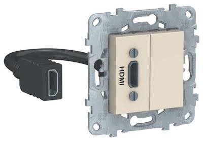 Unica New Бежевый Розетка HDMI | NU543044 | Schneider Electric