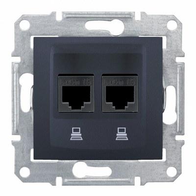 Sedna Графит Розетка компьютерная 2-ая RJ45 кат. 5e STP | SDN4600170 | Schneider Electric