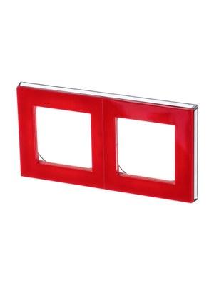 ABB Levit Красный / дымчатый чёрный Рамка 2-ая | 3901H-A05020 65W | 2CHH015020A6065 | ABB
