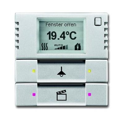 6128/28-83-500 Терморегулятор KNX с дисплеем и сенсором, 2/4-клавишный, серебристый алюминий | 6134-0-0333 | 2CKA006134A0333 | ABB