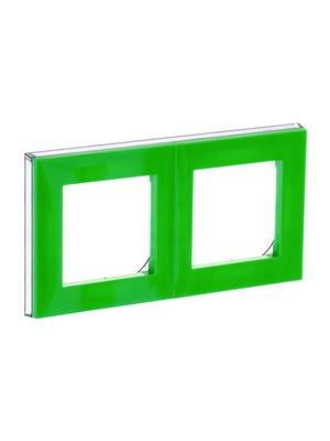 ABB Levit Зелёный / дымчатый чёрный Рамка 2-ая | 3901H-A05020 67W | 2CHH015020A6067 | ABB