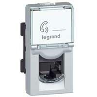 Розетка RJ 45 - Программа Mosaic - категория 5е - FTP - 1 модуль - алюминий - LCS? | 079452 | Legrand