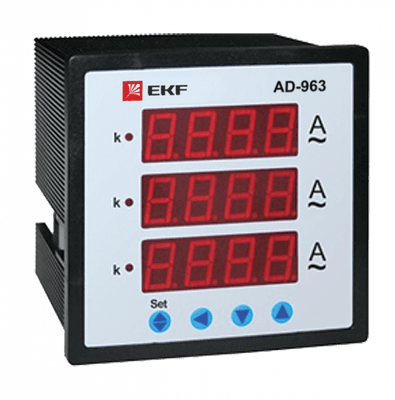 Амперметр AM-D963 цифровой на панель 96х96 трехфазный EKF PROxima | ad-963 | EKF