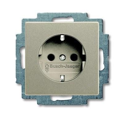 ABB Basic 55 Шампань Розетка с/з | 2011-0-6140 | 2CKA002011A6140 | ABB