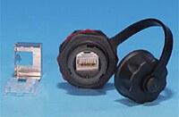 KJ-IE-8P8C-C6-180-SH-F-BK Промышленный модуль Keystone Jack RJ-45 (8P8C), IP67, категория 6, с защитной крышкой, черный | 47448 | Hyperline