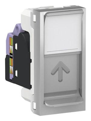 Unica Modular Алюминий Розетка компьютерная, RJ45, одиночная кат. 6 UTP, 1 мод. | NU341430 | Schneider Electric