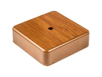 Коробка 1 постовая распред. 75х75х20 c текстурой дерева (орех) SM | 72908N | Ecoplast