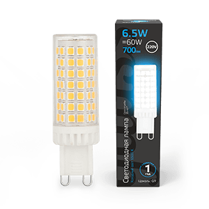 Лампа светодиодная G9 AC185-265V 6,5W 700lm 6500K керамика LED 1/10/200 | 107309306 | Gauss