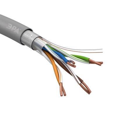 F/UTP-Cu ЭРА Кабель витая пара F/UTP 4x2x24 AWG Cat5e CU PVC 305 м | Б0044688 | ЭРА