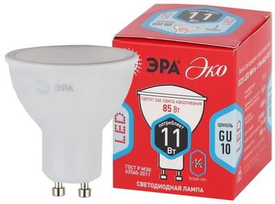 Лампа светодиодная RED LINE ECO LED MR16-11W-840-GU10 | Б0040878 | ЭРА