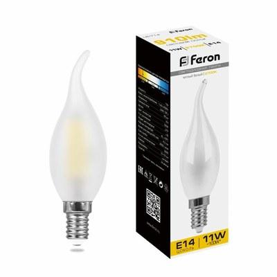 Лампа светодиодная LB-714 (11W) 230V E14 2700K филамент С35T матовая | 38009 | FERON