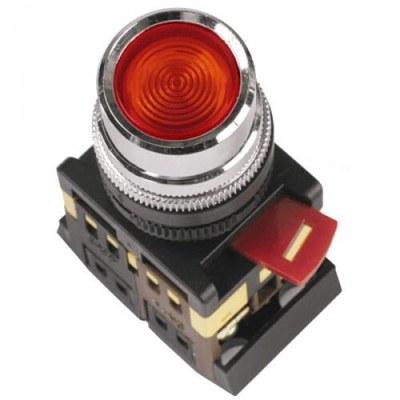 Кнопка ABLFS-22 красный d22мм неон/240В 1з+1р | BBT30-ABLFS-K04 | IEK