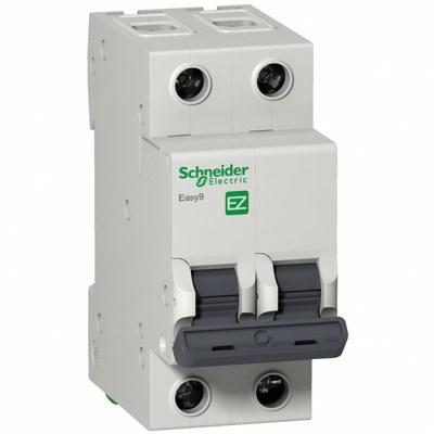 Выключатель автоматический двухполюсный EASY 9 40А C 4,5кА | EZ9F34240 | Schneider Electric