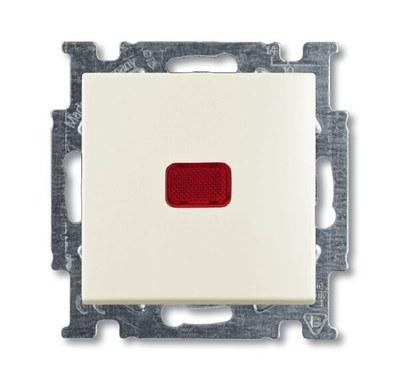 ABB Basic 55 Сл. кость Выключатель кнопочный 1-клавишный, с линзой, без лампы, НО контакт | 1413-0-1084 | 2CKA001413A1084 | ABB