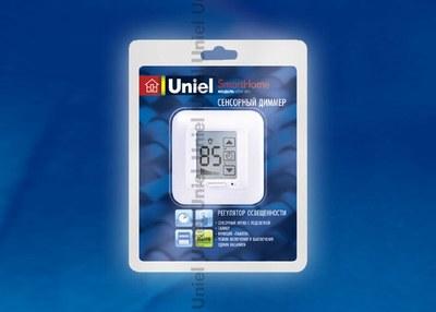 USW-001-LCD-DM-40/500W-TM-M-WH Выключатель с диммером и таймером выключения, сенсор, блистер, белый | 04028 | Uniel