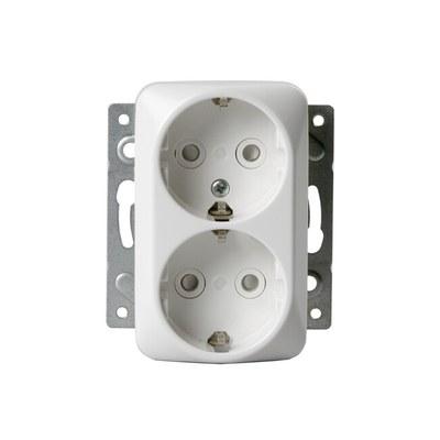 Розетка DoubleSCHUKO с заземлением, 16А / 250В, зажимные клеммы, серия Jussi, белый | 302EUC | 2TKA000939G1 | ABB