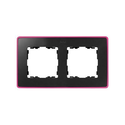 Simon 82 Рамка декоративная, 2 поста, Select, Neon, S82 Detail, графит-розовый | 8201620-261 | Simon