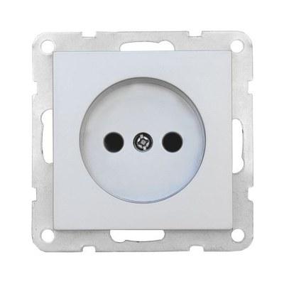 Розетка без з/к, со шторками (серебристый металлик) LK80 | 843303 | Ecoplast