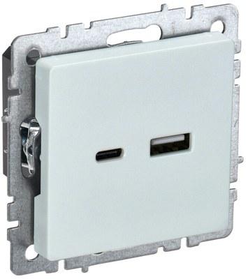 BRITE Розетка USB A+C 18Вт РЮ11-1-БрЖ жемчужный | BR-U22-018-K36 | IEK