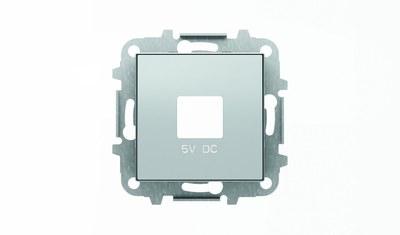 Накладка для механизмов зарядного устройства USB, арт.8185, серия SKY, цвет серебристый алюминий|2CLA858500A1301| ABB