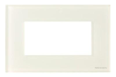 ABB Zenit Стекло Белое Рамка итальянский стандарт на 4 модуля | N2474 CB | 2CLA247400N3001 | ABB