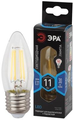 Лампа светодиодная F-LED B35-11w-840-E27 (филамент, свеча, 11Вт, нейтр, E27) | Б0046988 | ЭРА