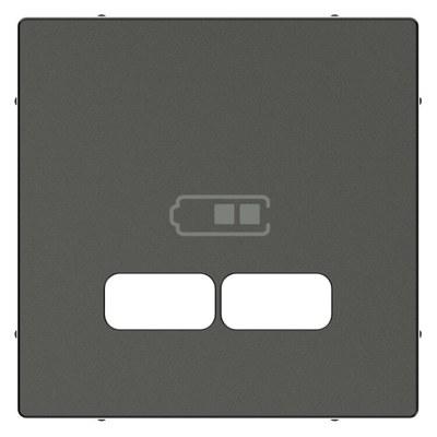 MERTEN, ЦЕНТРАЛЬНАЯ НАКЛАДКА для USB механизма 2,1А, АНТРАЦИТ, SM | MTN4367-0414 | Schneider Electric