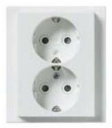 Накладка для розетки DoubleSchuko, Impressivo, белый | 302EC-84 | 2TKA000925G1 | ABB