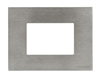 ABB Zenit Сталь Рамка итальянский стандарт на 3 модуля | N2473 OX | 2CLA247300N4001 | ABB