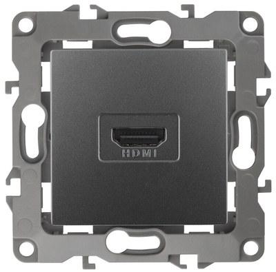 Розетка HDMI 12-3114-12 , графит (10/100/3200) |Б0027487 | ЭРА