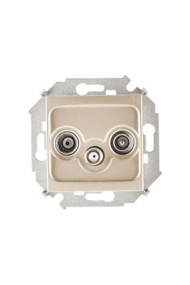 Simon 15 Шампань Розетка R-TV-SAT одиночная, винт. зажим | 1591466-034 | Simon