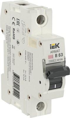 Выключатель автоматический однополюсной M10N 1P B 63А 10кА ARMAT | AR-M10N-1-B063 | IEK