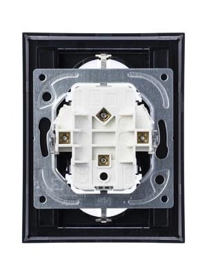ABB Levit Антрацит / дымчатый чёрный Розетка 2-ая с з/к со шторками 16А | 5522H-C03457 63W | 2CHH223457C6063 | ABB