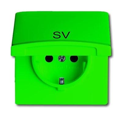 Розетка SCHUKO, 20 EUGKBLN-13-101, c контрольным СД, с крышкой, Allwetter44, IP44, зеленая, 16А, 250В. | 2064-0-0303 | ABB
