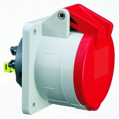 Розетка панельная прямая 32A 5p 400V 6h IP44 фланец 70 x 70 x 4 QC I 13896-Bals I Bals