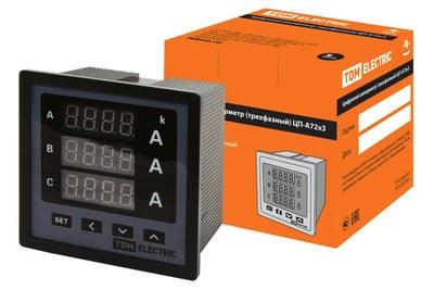 Цифровой амперметр ЦП-А72х3 0-50кА-0,5-Р (трехфазный) | SQ1102-0522 | TDM
